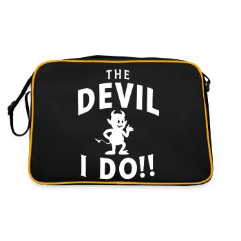 The Devil I do German Denglish Proverb - Retro Bag - black/gold - Back