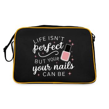 Life isn't perfect but your nails can be Nail Tech - Retro Bag - black/gold - Back