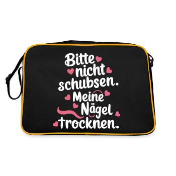 Séchage des ongles Nail Art Esthéticienne Drôle - Sac Retro - noir/or - Dos