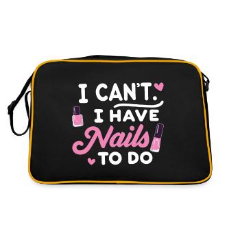 I Can't i have Nails to do Nail Tech beautician - Retro Bag - black/gold - Back