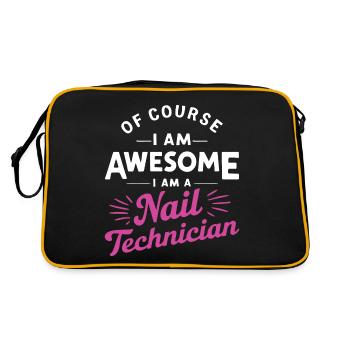 Bien sûr, je suis génial, je suis une technicienne des ongles - Sac Retro - noir/or - Dos