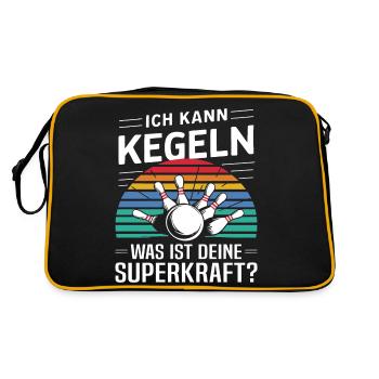 I can bowl, what's your superpower, bowler - Retro Bag - black/gold - Back