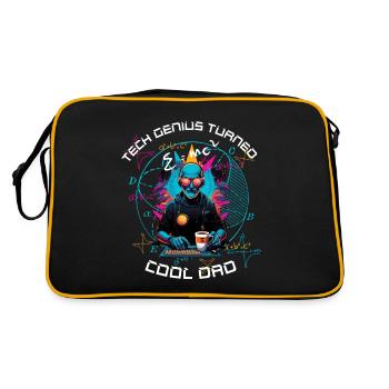 Cool Dad Futuristic Cyber - Humor - Retro Bag - black/gold - Back