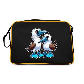 Oiseau à pieds bleus Booby Birds Cadeau d’oiseau - Sac Retro - noir/or - Dos