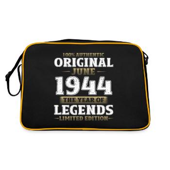 Original June 1944 Vintage 1944 Birthday 1944 - Retro Bag - black/gold - Back