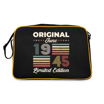 Original June 1945 Vintage 1945 Birthday 1945 - Retro Bag - black/gold - Back