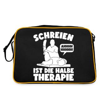 Physiotherapie Physiotherapeuten Physiotherapeut - Retro Tasche - Schwarz/Gold - Hinten