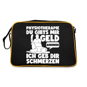 Physiotherapie Physiotherapeuten Physiotherapeut - Retro Tasche - Schwarz/Gold - Hinten