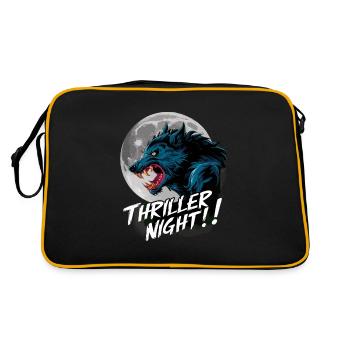 Thriller Nacht der Werwölfe und Mondscheinheulen - Retro Tasche - Schwarz/Gold - Hinten