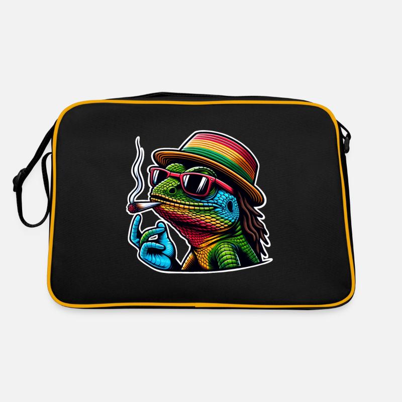Echse Kiffen Cannabis Retro Tasche