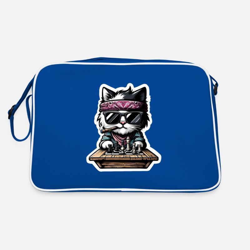 Schach Katze Retro Tasche