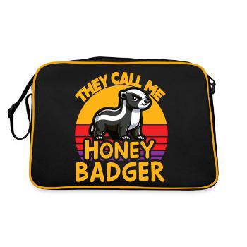 Drôle de blaireau à miel Ils m’appellent Honey Badger en disant - Sac Retro - noir/or - Dos