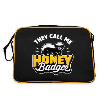 Drôle de blaireau à miel Ils m’appellent Honey Badger en disant - Sac Retro - noir/or - Dos