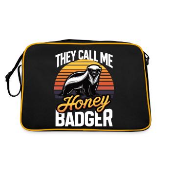 Drôle de blaireau à miel Ils m’appellent Honey Badger en disant - Sac Retro - noir/or - Dos