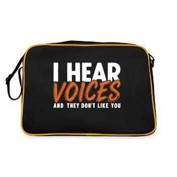 I hear Voices and they dont like you Humor Quote G - Retro Bag - black/gold - Back