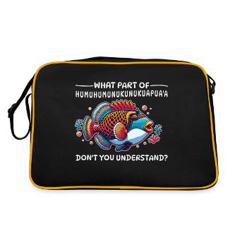 Humuhumunukunukuapua'a Drückerfisch Lustig Hawaii - Retro Tasche - Schwarz/Gold - Hinten