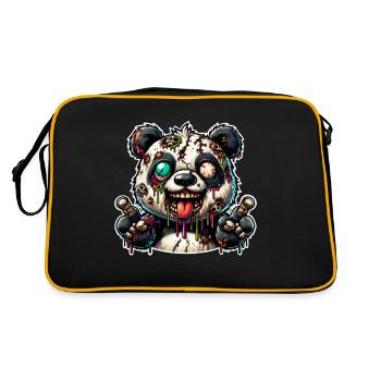 Monstre zombie panda - Sac Retro - noir/or - Dos