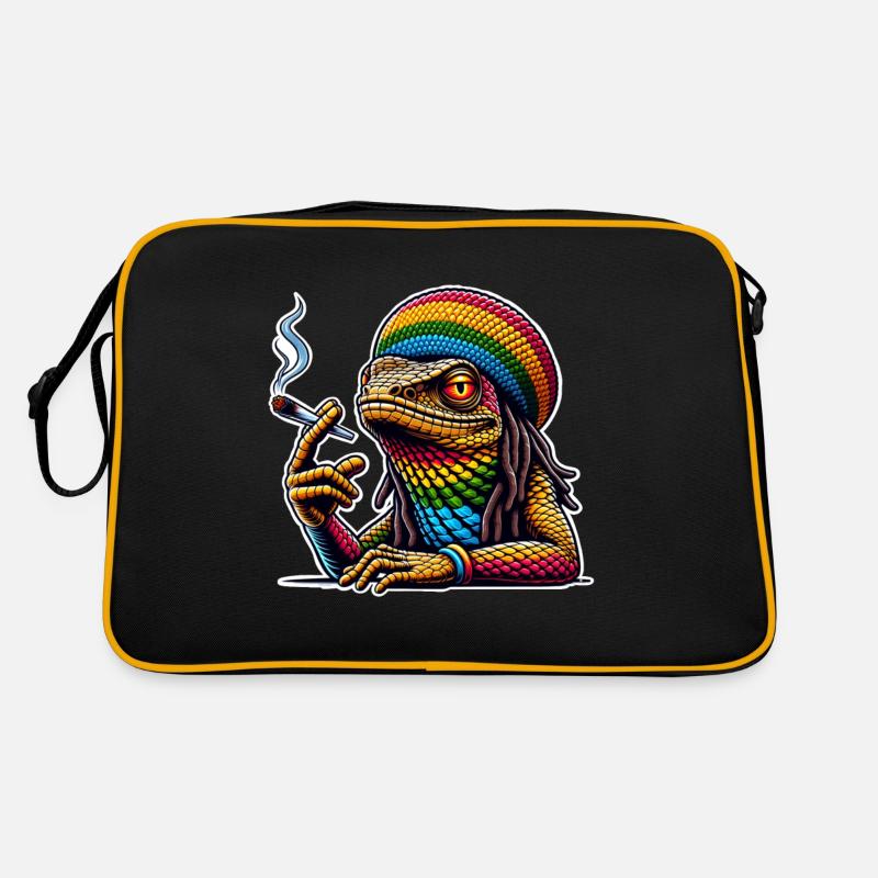 Echse Kiffen Cannabis Retro Tasche