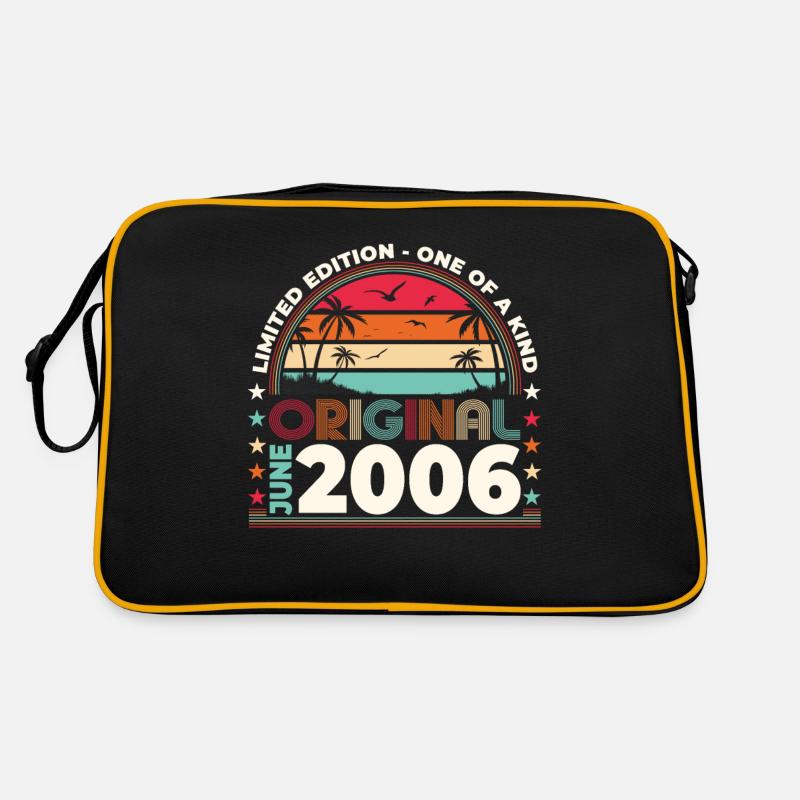 Original Juni 2006 Jahrgang 2006 18. Geburtstag 06 - Retro Tasche - Schwarz/Gold