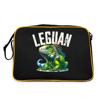 Leguan - Retro Tasche - Schwarz/Gold - Hinten