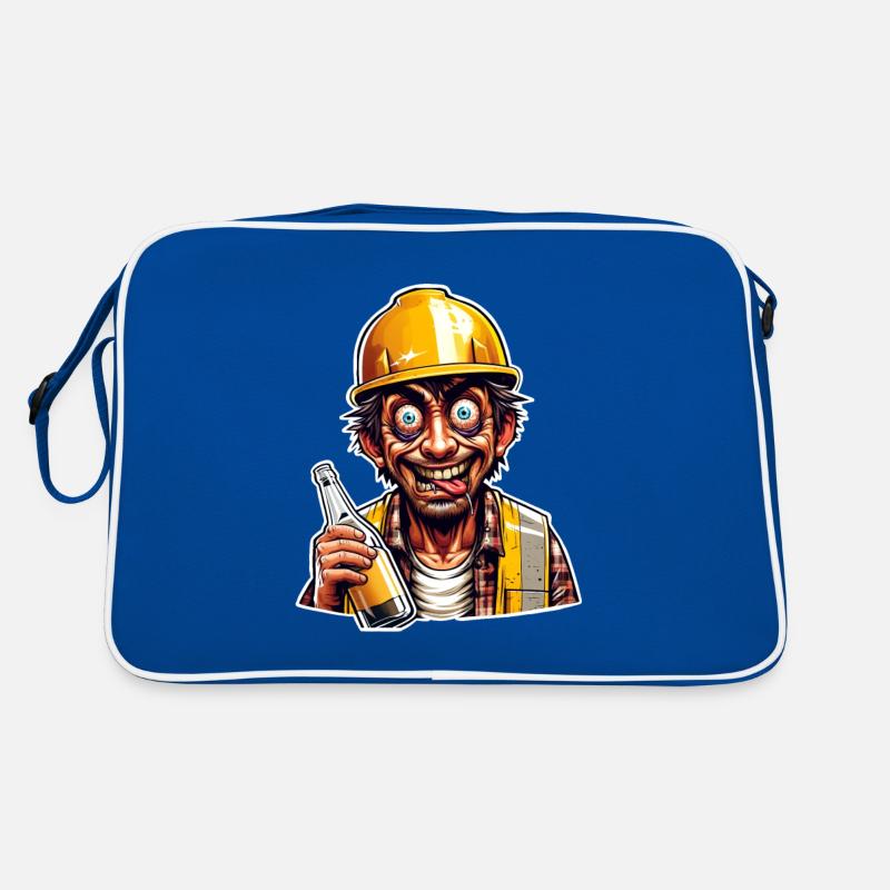 Construction Worker Beer Drunk Funny Retro Bag