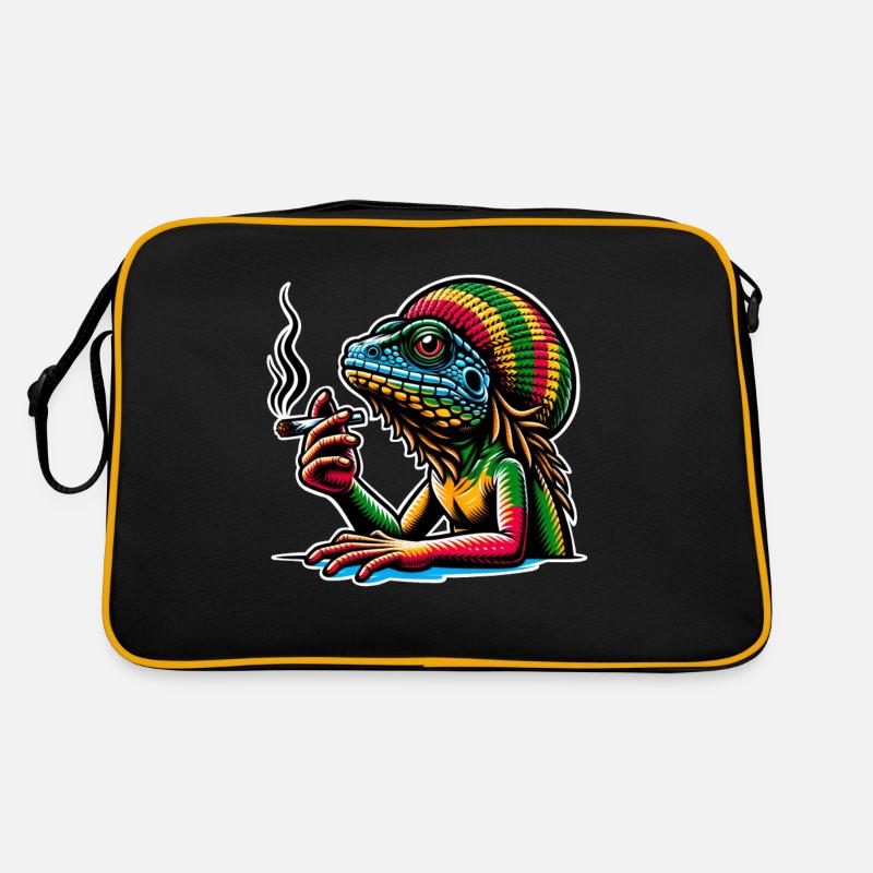 Echse Kiffen Cannabis Retro Tasche