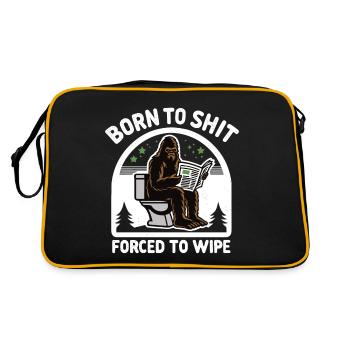 Born to Shit Forced To Wipe Sasquatch Poop Boys Gi - Retro Bag - black/gold - Back