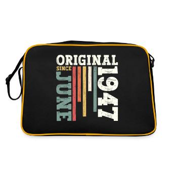 Original June 1947 Vintage 1947 Birthday 1947 - Retro Bag - black/gold - Back