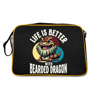 Bartagame Bartagamen Dragon barbu - Sac Retro - noir/or - Dos