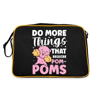 Do More Things That Require Pom-Poms für eine - Retro Tasche - Schwarz/Gold - Hinten