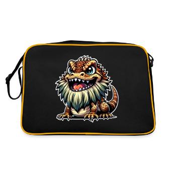 Bartagame Bartagamen Dragon barbu - Sac Retro - noir/or - Dos