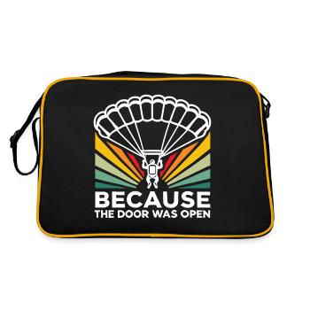 Because the Door was Open Funny Skydiving Skydiver - Retro Bag - black/gold - Back