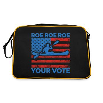 Roe roe roe your vote Pro Choice Feminist Row US F - Retro Tasche - Schwarz/Gold - Hinten