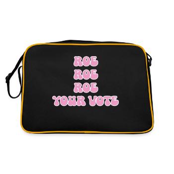 Roe roe roe deine Stimme Pro Choice Feminist Row US - Retro Tasche - Schwarz/Gold - Hinten