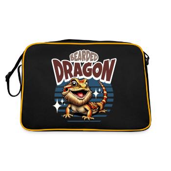 Bartagame Bartagamen Dragon barbu - Sac Retro - noir/or - Dos