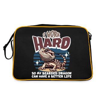 Bartagame Bartagamen Dragon barbu - Sac Retro - noir/or - Dos