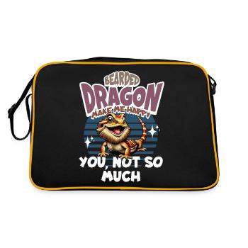 Bartagame Bartagamen Dragon barbu - Sac Retro - noir/or - Dos