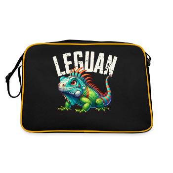 Leguan - Retro Tasche - Schwarz/Gold - Hinten
