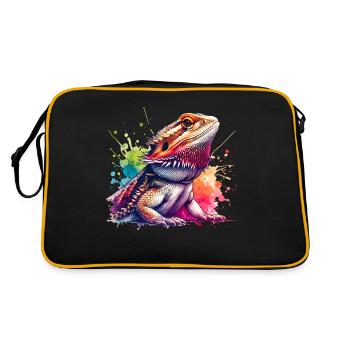 Bartagame Bartagamen Dragon barbu - Sac Retro - noir/or - Dos
