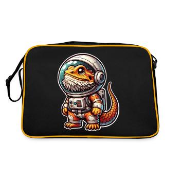 Bearded Dragon Astronaut - Retro Bag - black/gold - Back