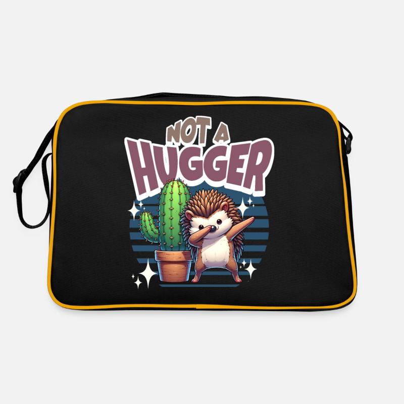 Not A Hugger Hedgehog Cactus Retro Bag