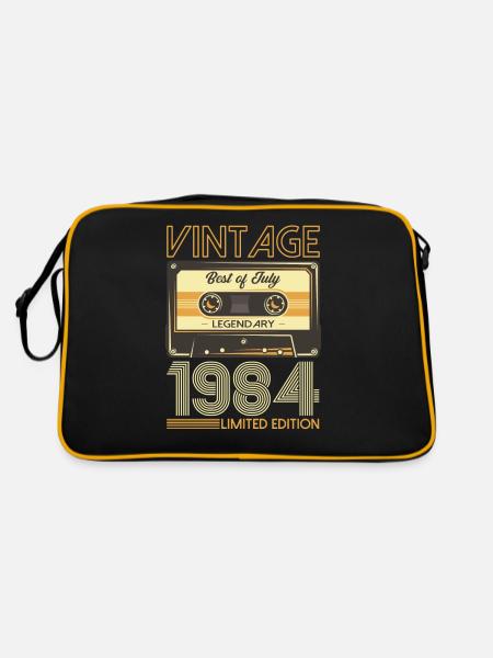 40. Geburtstag Kassette Juli 1984 Jahrgang 1984 - Retro Tasche - Schwarz/Gold - Hinten