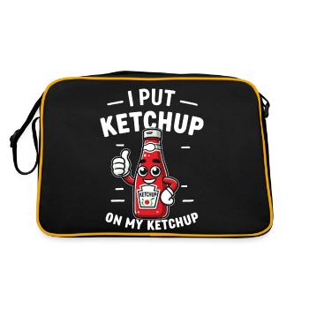 Ich gebe Ketchup auf meine Ketchupflasche Lustige Soße Ent - Retro Tasche - Schwarz/Gold - Hinten