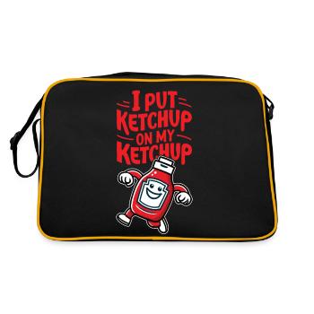Ich gebe Ketchup auf meine Ketchupflasche Lustige Soße Ent - Retro Tasche - Schwarz/Gold - Hinten