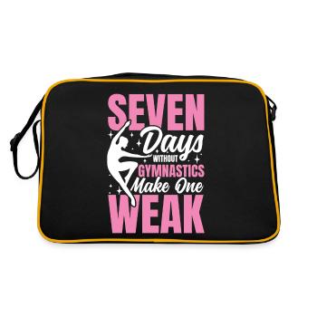 Seven Days Without Gymnastics Make One Weak - Retro Tasche - Schwarz/Gold - Hinten