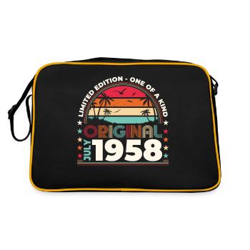 Original 1958 Jahrgang 1958 Geburtstag 1958 - Retro Tasche - Schwarz/Gold - Hinten