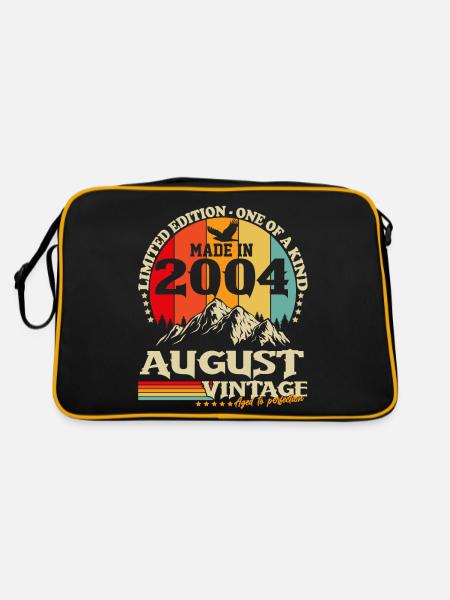 August 2004 Jahrgang Vintage Retro Geburtstag - Retro Tasche - Schwarz/Gold