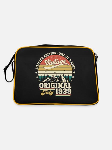 85th Birthday Original July 1939 Born 1939 - Retro Bag - black/gold - Back