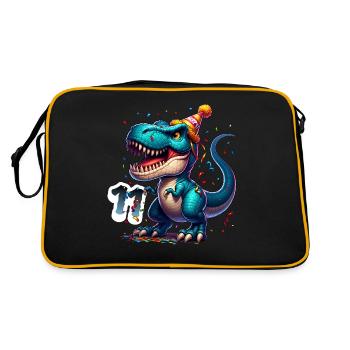 T Rex Dinosaure 11e anniversaire Enfants Anniversaire - Sac Retro - noir/or - Dos