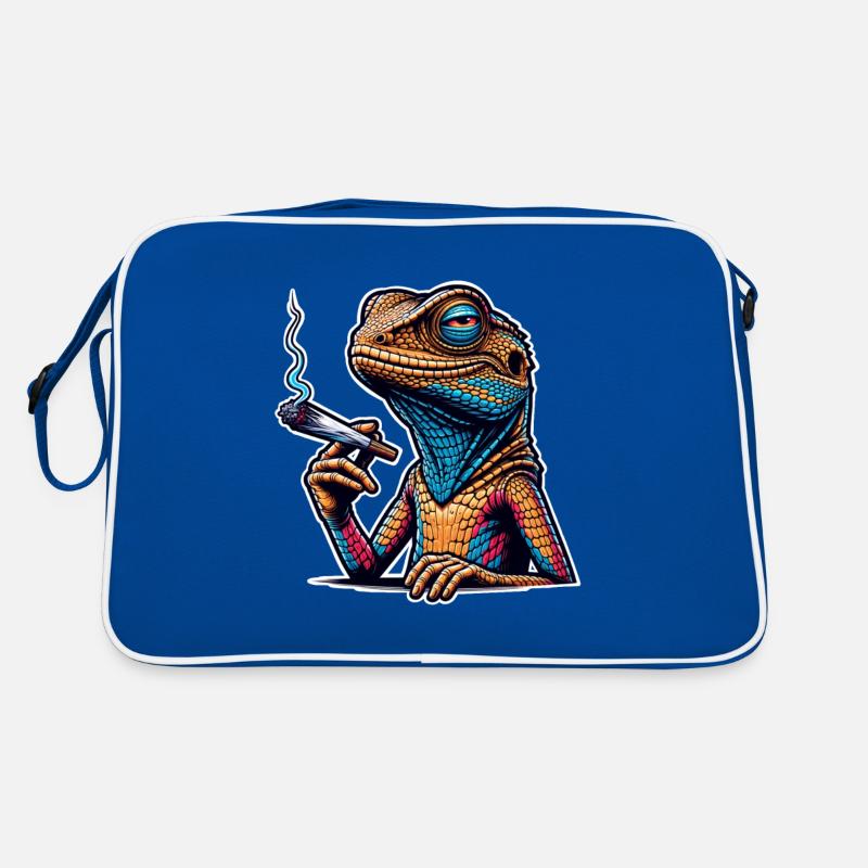 High Lizard Lizard Smoking Pot Cannabis Retro Bag